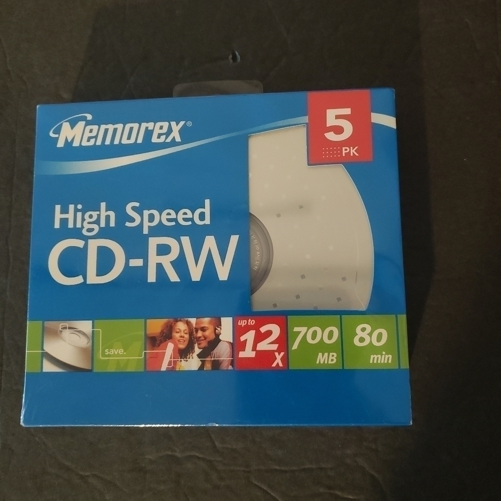 Memorex High Speed CD-RW 5pk New Sealed